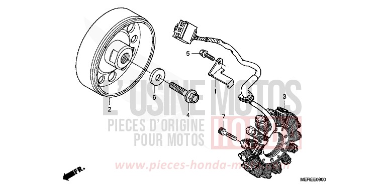 GENERATRICE von CBF600N ABS QUASAR SILVER METALLIC (NHA48) von 2009